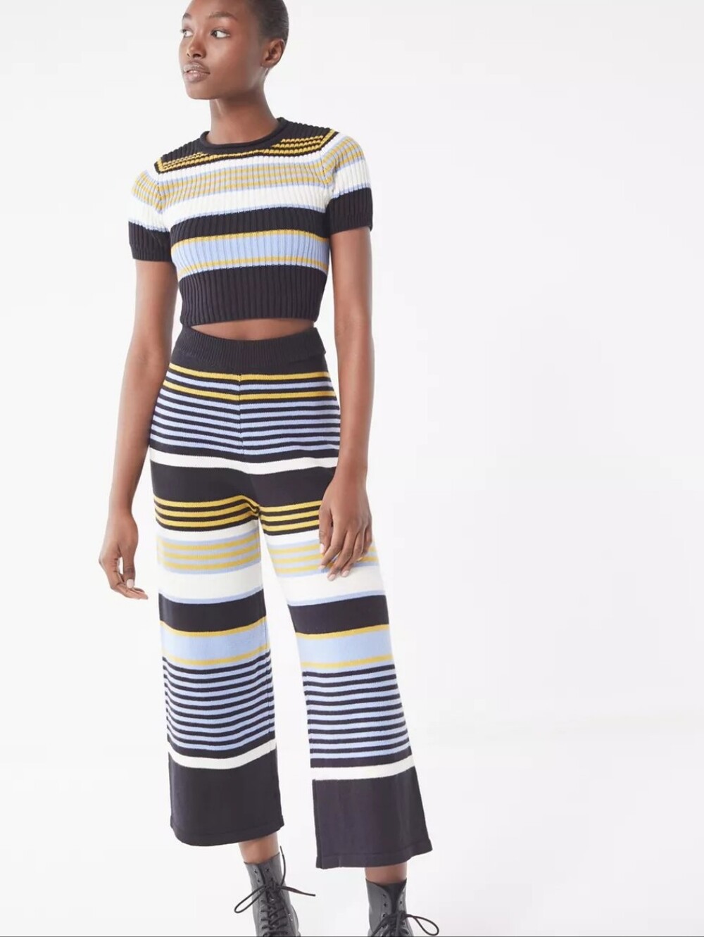 Urban Outfitters RAE Striped Sweater Pant High Waist Wide Leg